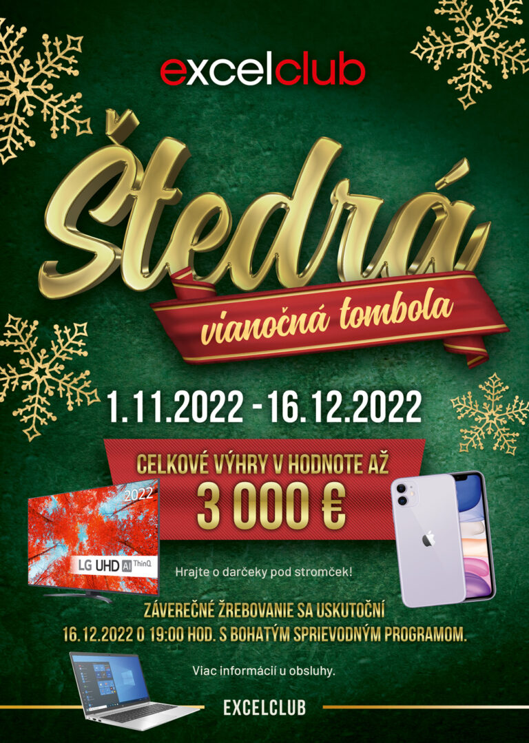 štedrá vianočná tombola excelclub