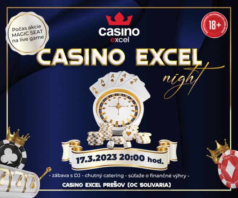 casino excel night 17.3.2023 CASINO EXCEL PREŠOV