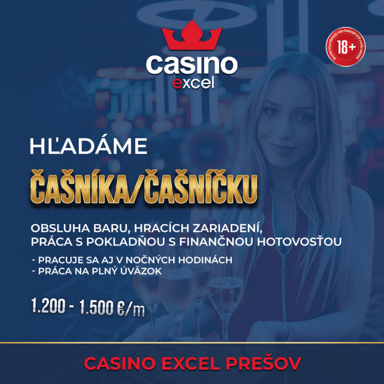 Hľadáme čašníka/čašníčku - casino excel Prešov