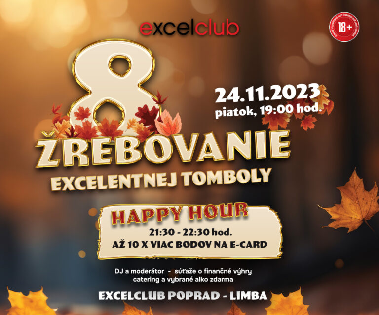 8. ŽREBOVANIE EXCELENTNEJ TOMBOLY 24.11.2023 excelclub Poprad