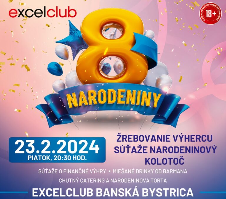 8. NARODENINY 23.2.2024 excelclub Banská Bystrica