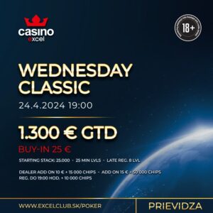 WEDNESDAY CLASSIC 24.4.2024 casino excel Prievidza