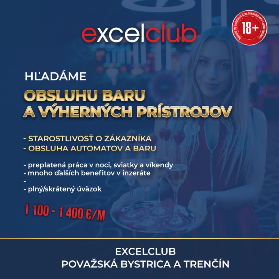 OBSLUHA BARU A VÝHERNÝCH PRÍSTROJOV excelclub Trenčín, Považská Bystrica
