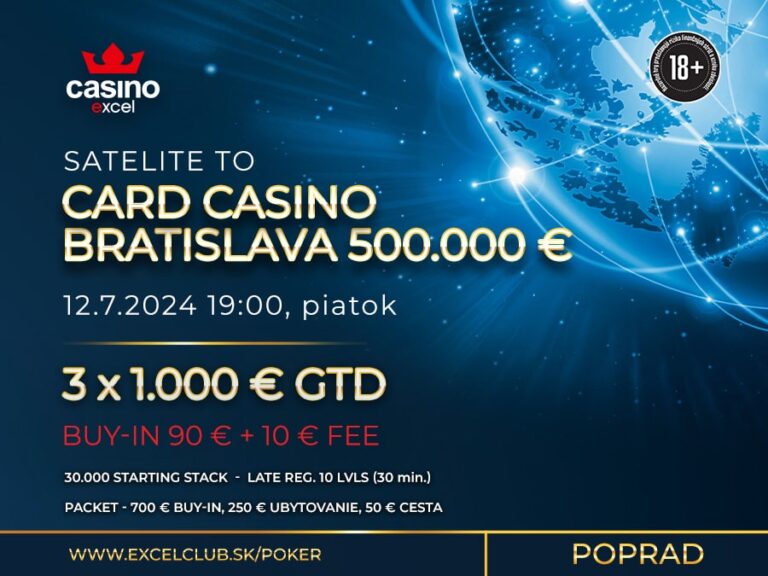 Satelite to CARD CASINO 500.000 12.7.2024 casino excel Poprad