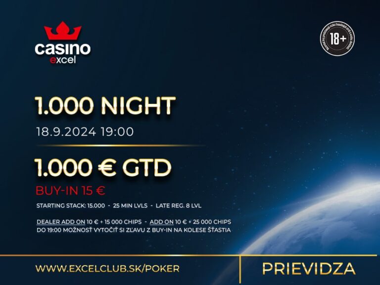 1.000 NIGHT 18.9.2024 casino excel Prievidza