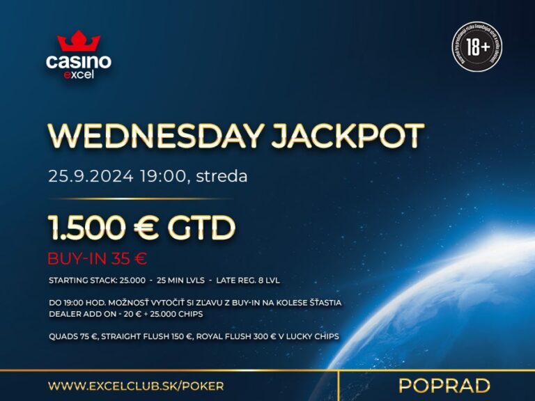 WEDNESDAY JACKPOT 25.9.2024 casino excle Poprad