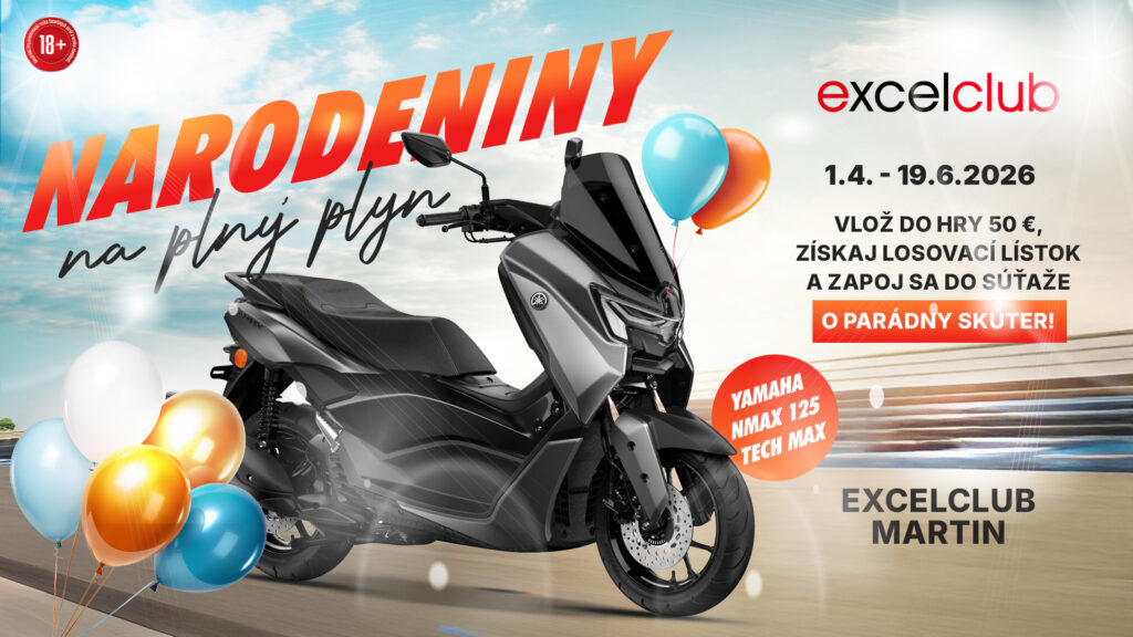 Vyhraj skúter: NARODENINY NA PLNÝ PLYN excelclub Martin